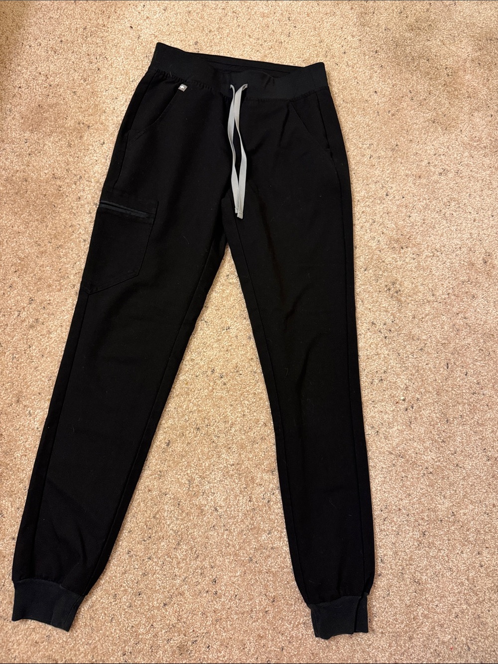 FIGS XS/T Black Jogger Pants with Drawstring